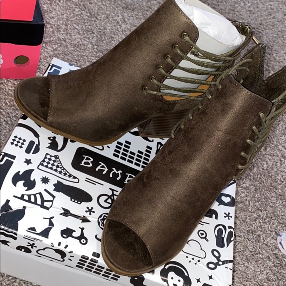 Open toed ankle booties